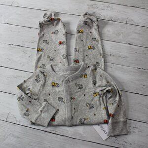 Carter's Baby Boy's Pajama Sleeper Size 9 Months Construction Trucks Gray